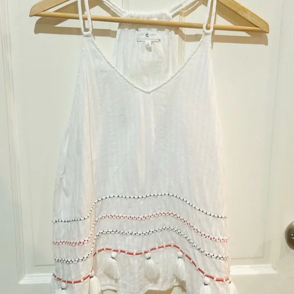 Lou & Grey | White Tassel Summer Peasant Top - Picture 4 of 9